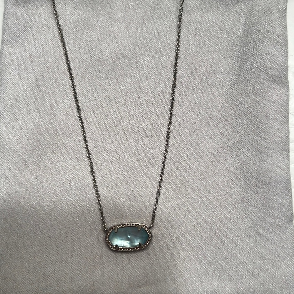 Silver and ice blue Kendra Scott, Elise necklace